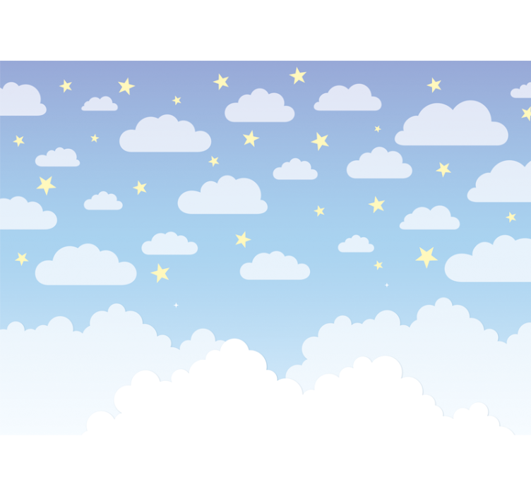 Clouds and stars nursery mural - TenStickers