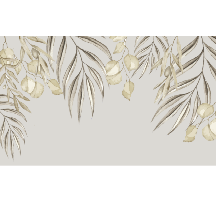 Soft Beige Palm bathroom mural - TenStickers