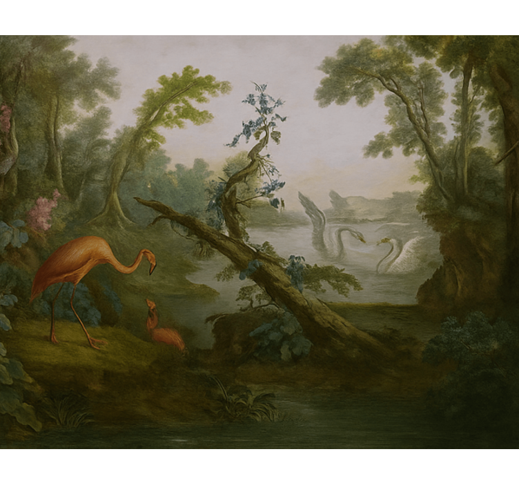 Tropical paradise design mural for living room - TenStickers