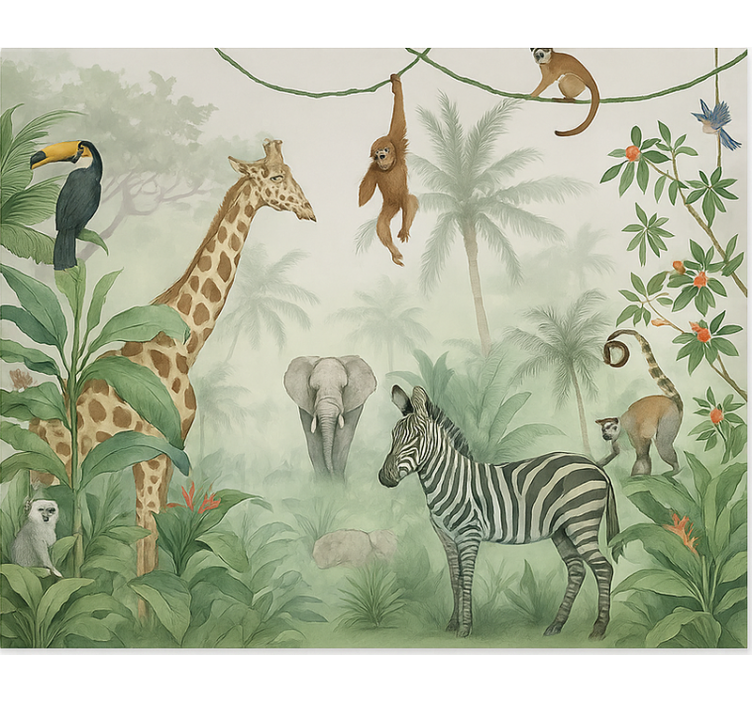 Elegant safari animals teenage wall mural - TenStickers