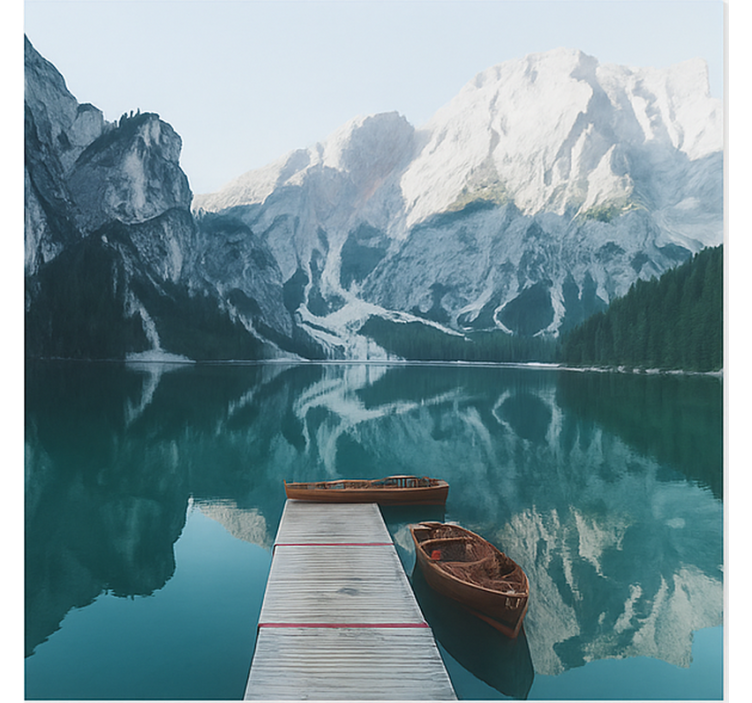 Lago di Braies, Dolomites mountain wall mural - TenStickers