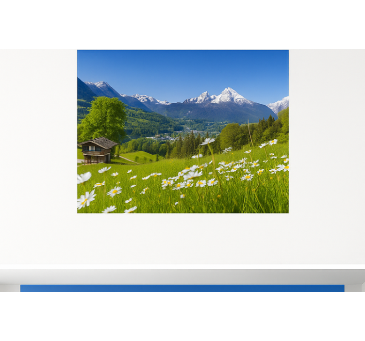 Alpine Chalet in Summer mountain wall mural - TenStickers