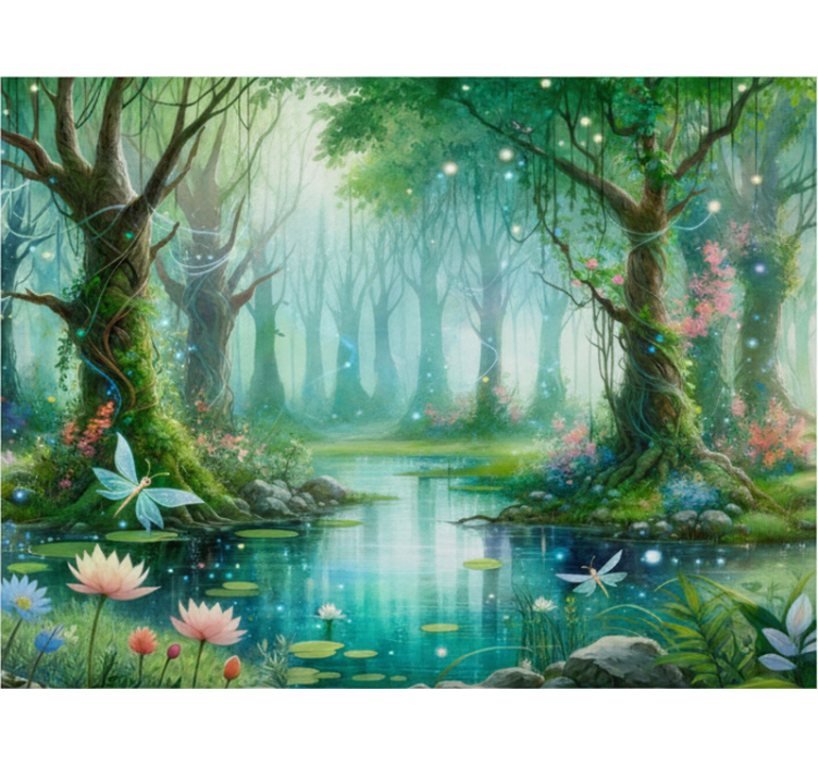 Forest wall mural whimsical fairy design - TenStickers