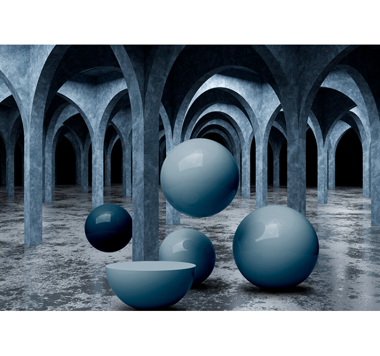 Floating balls 3D Wall Mural - TenStickers
