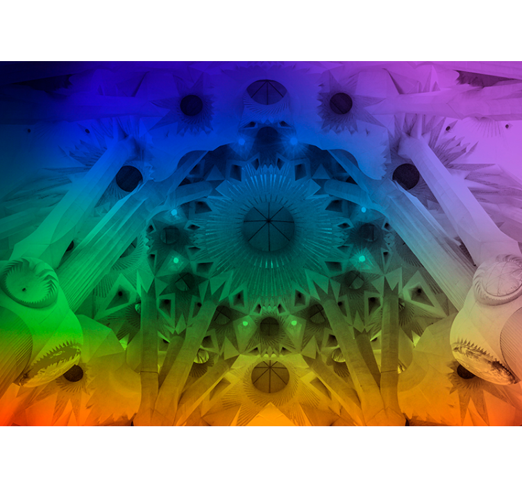 Colorful Sagrada Familia City wall mural - TenStickers