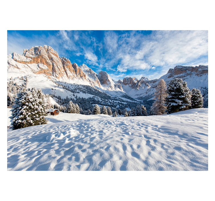 Snowy mountain landscape wall mural - TenStickers