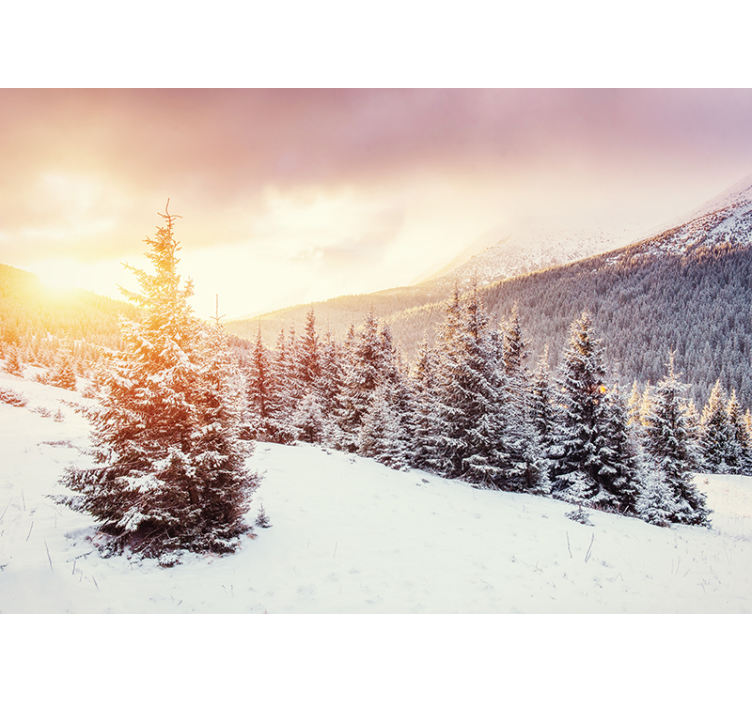 Snowy Mountain Mountain wall mural - TenStickers