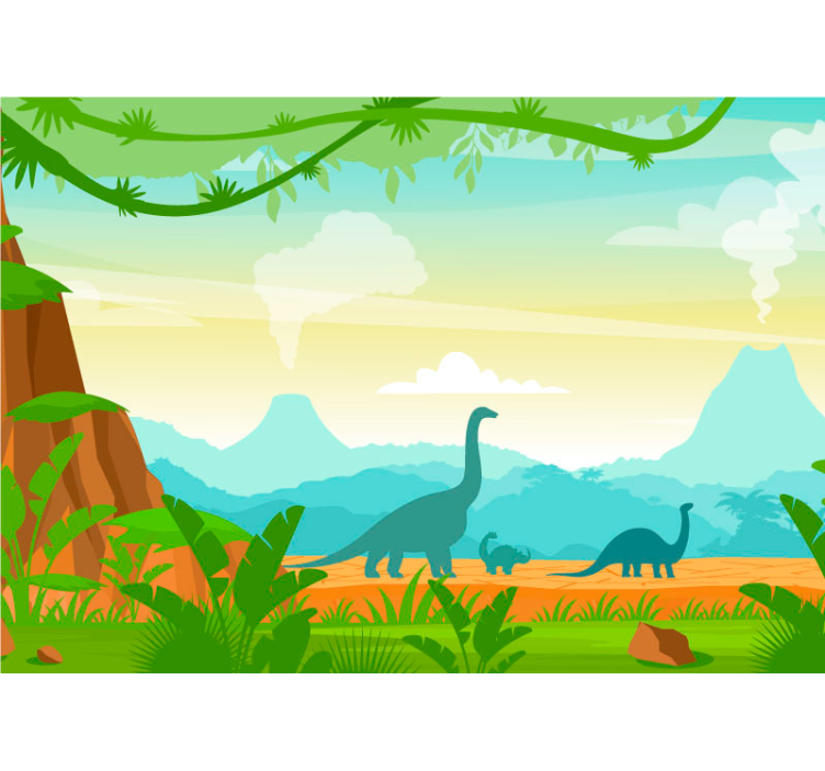 Dinosaur silhouettes Teenage wall murals - TenStickers