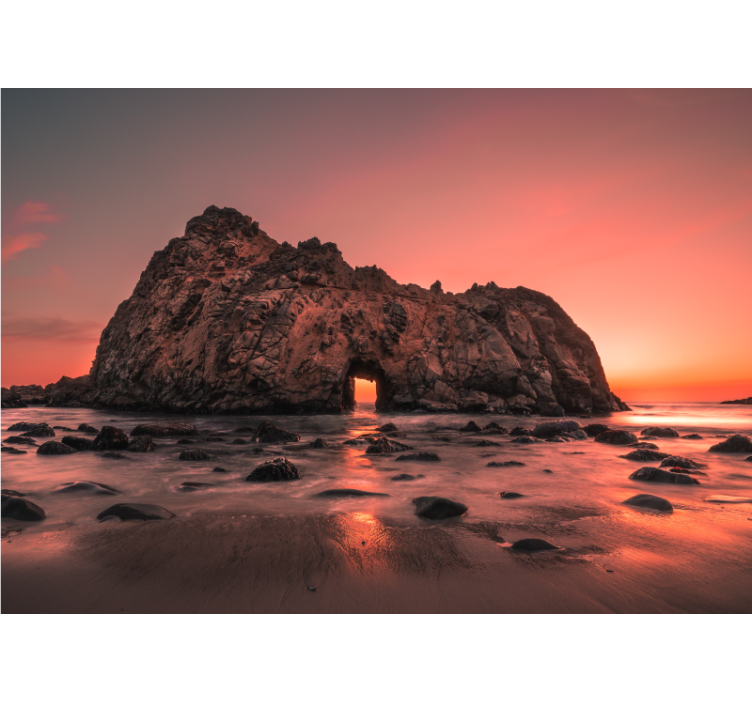 Rocky Coast Sunset landscape mural wallpaper - TenStickers