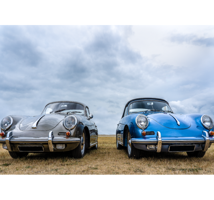 Classic Car Pair vehicle mural - TenStickers