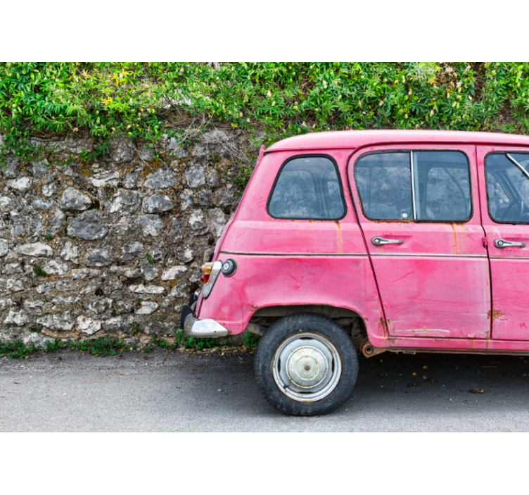 Vintage Pink Car vehicle mural - TenStickers