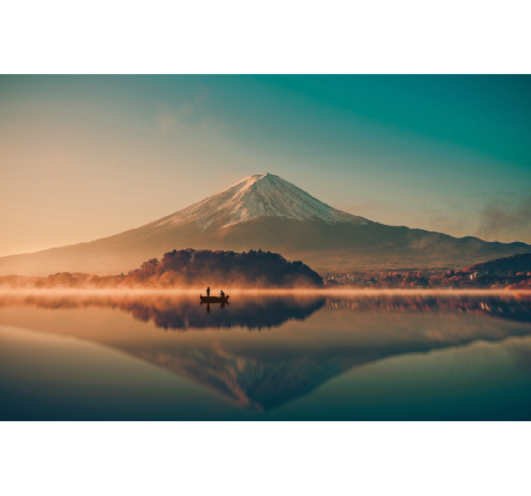 Mount Fuji Reflection landscape mural wallpaper - TenStickers