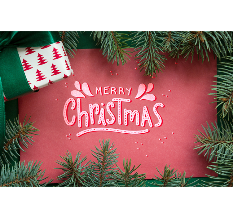 Christmas mural merry christmas greeting - TenStickers