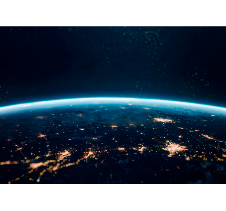 Earth at night space wall mural - TenStickers
