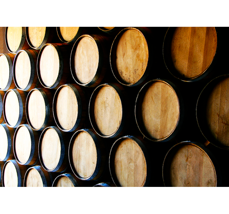 Wine barrel close-up vintage wall mural - TenStickers