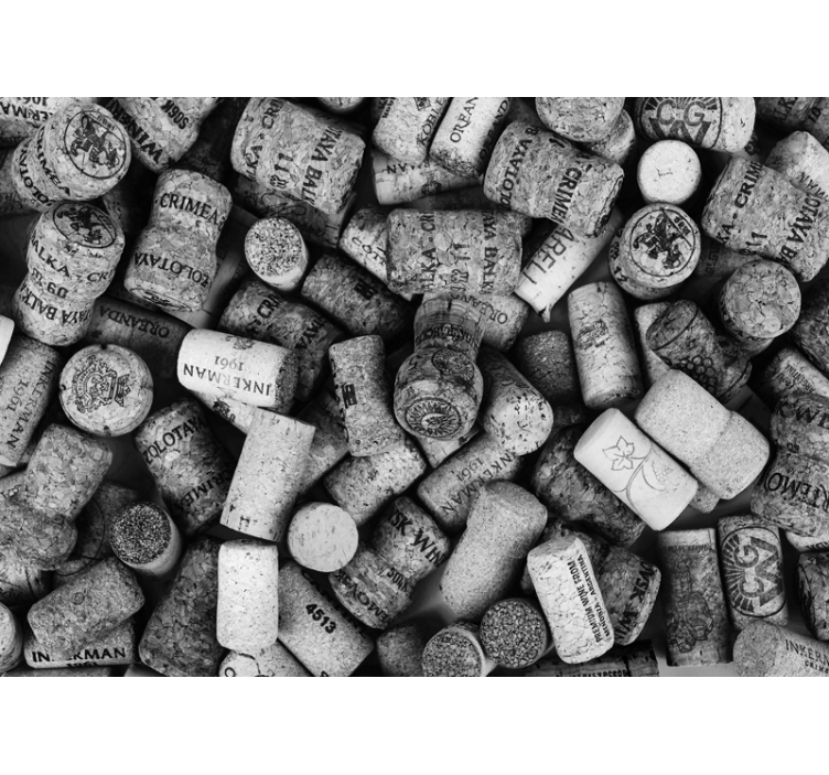 Assorted cork collection wall mural - TenStickers
