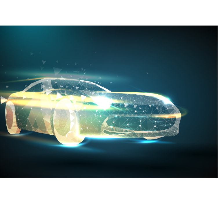 Vehicle mural geometric car motion - TenStickers