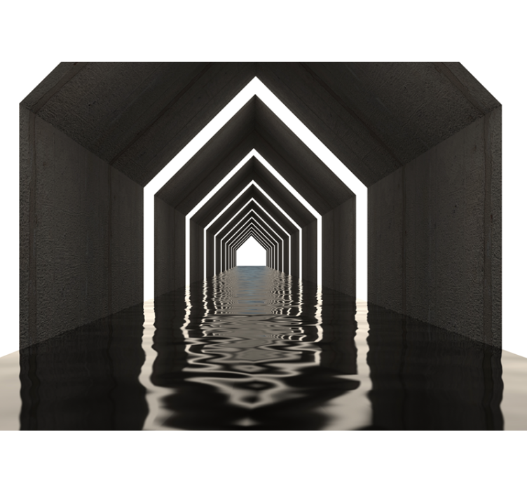 Reflective Tunnel Perspective 3d wall mural - TenStickers