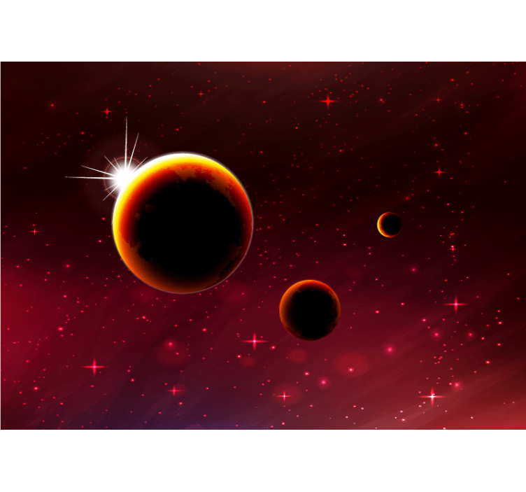 Celestial Bodies Scene space mural - TenStickers