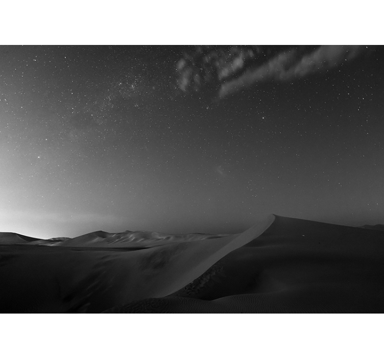 Mountain wall mural desert dunes at night - TenStickers