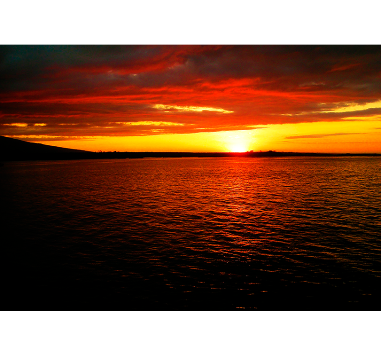 Landscape mural wallpaper twilight over the ocean - TenStickers