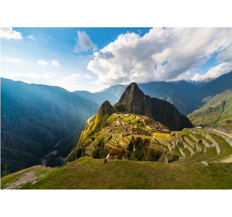 Landscape mural wallpaper machu picchu view - TenStickers