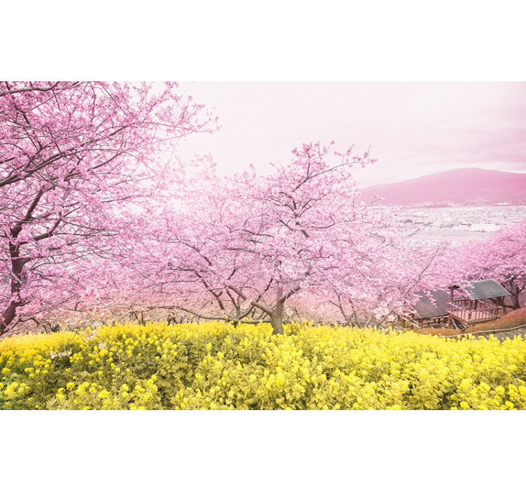 Cherry Blossom Tranquility flower mural - TenStickers