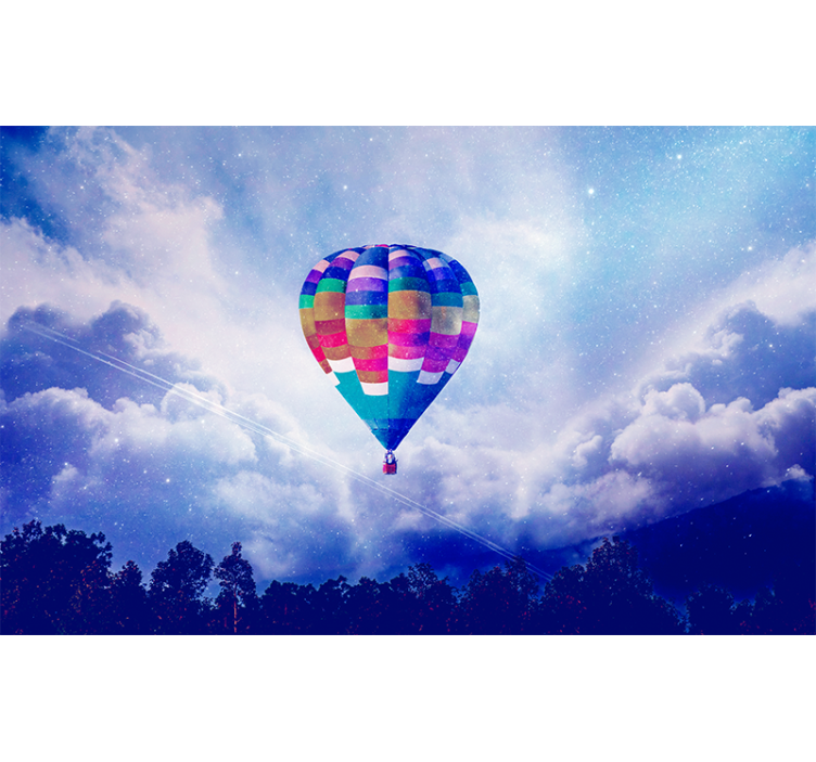 Colorful Hot Air Balloon sky mural - TenStickers