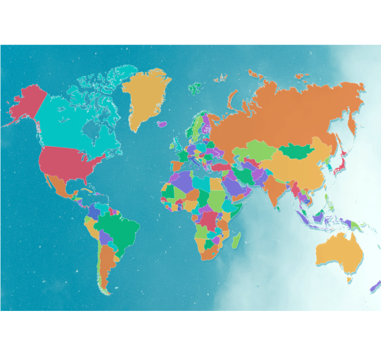 World map wall mural interactive world map - TenStickers
