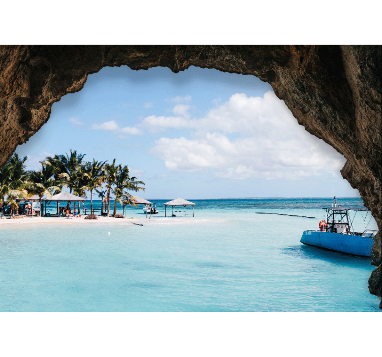 Landscape mural wallpaper tropical seaside view - TenStickers