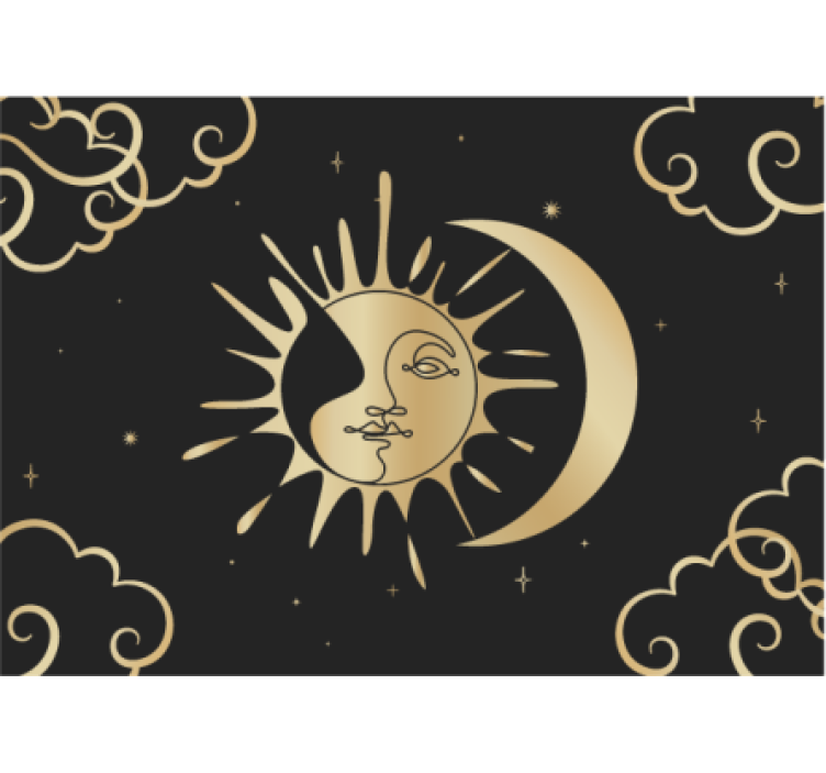 Solar and moon motif fantasy wall mural - TenStickers