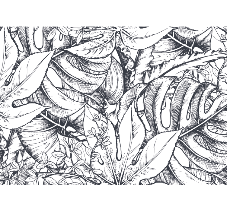 Leafy Botanical Illustration nature wall mural - TenStickers