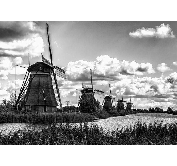 Windmill dutch landscapes wall mural - TenStickers