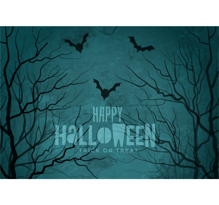 Creepy Night Bats halloween mural - TenStickers