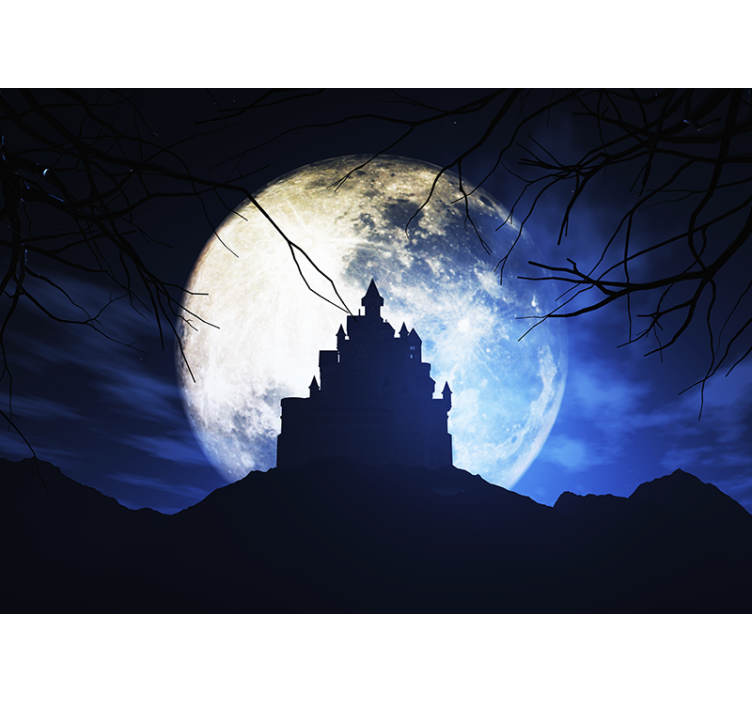 Moonlit Castle fantasy wall mural - TenStickers