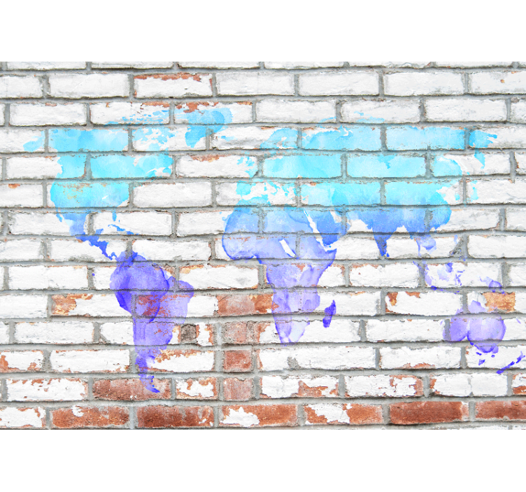 Global Map Burst world map wall mural - TenStickers