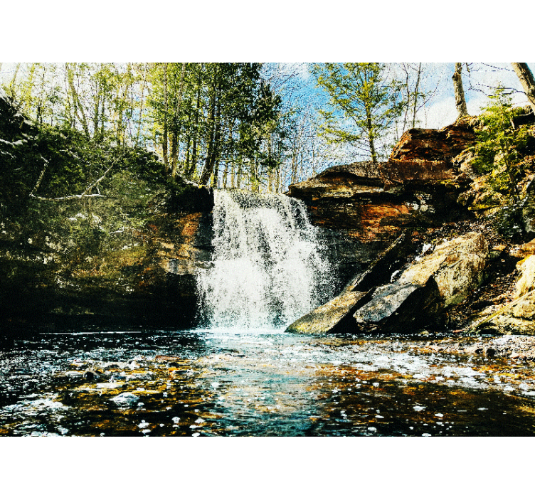 Waterfall mural tranquil waterfall scene - TenStickers