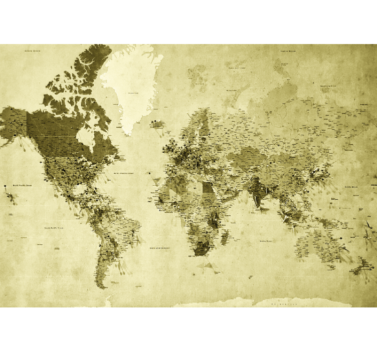 World map wall mural retro globe map - TenStickers
