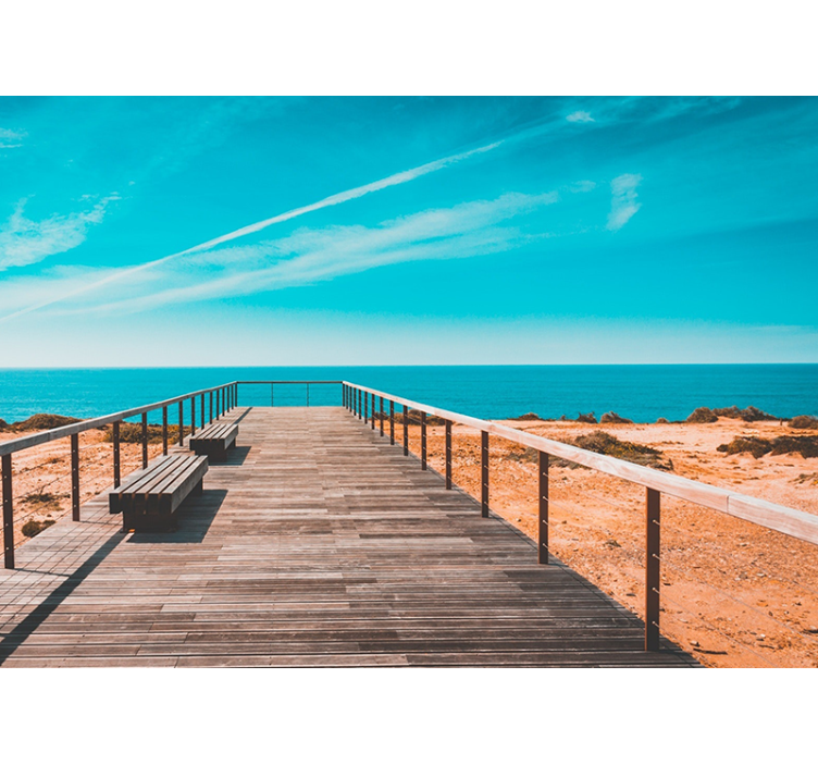 Coastal Boardwalk View landscape mural wallpaper - TenStickers
