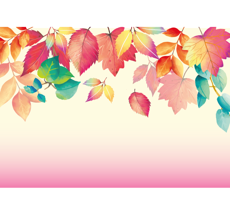 Falling autumnal leaves nature wall mural - TenStickers