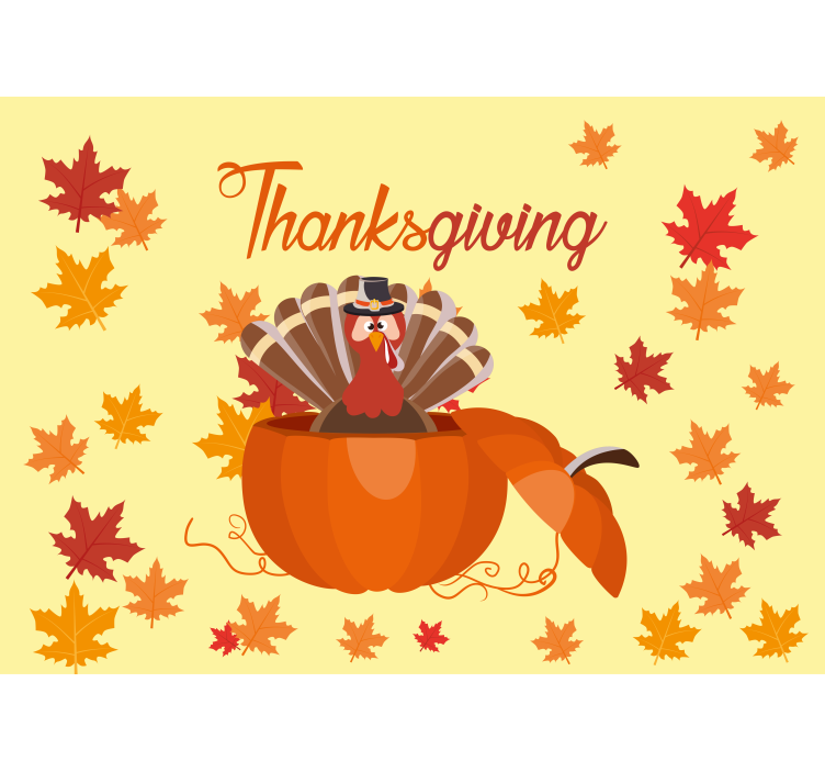 Thanksgiving exploding pumpkin wall mural - TenStickers