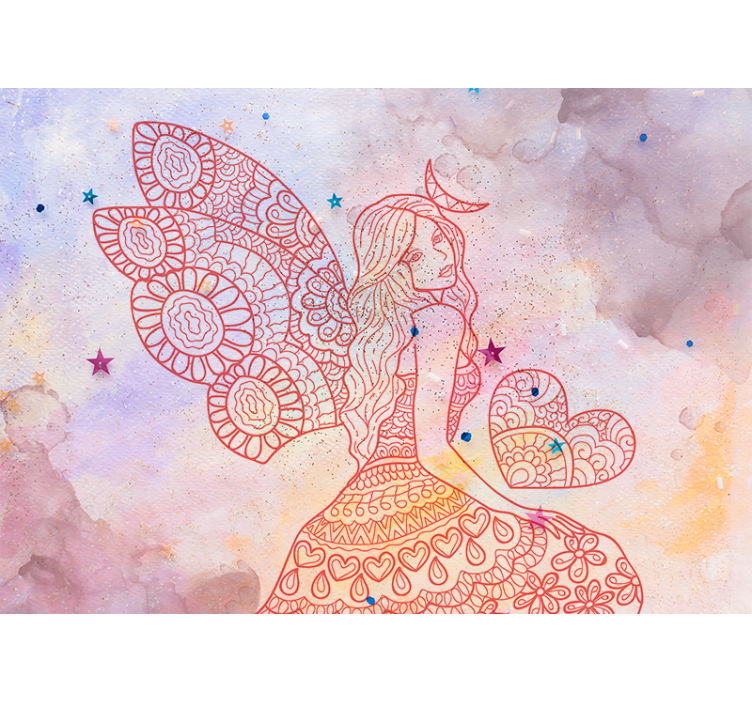 Pink fairy fantasy wall mural - TenStickers
