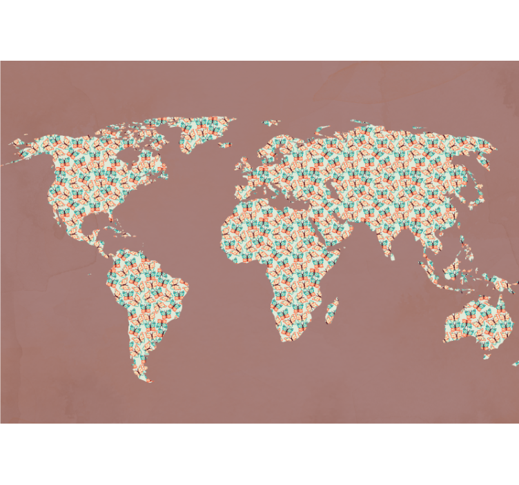 World map wall mural world map pattern - TenStickers