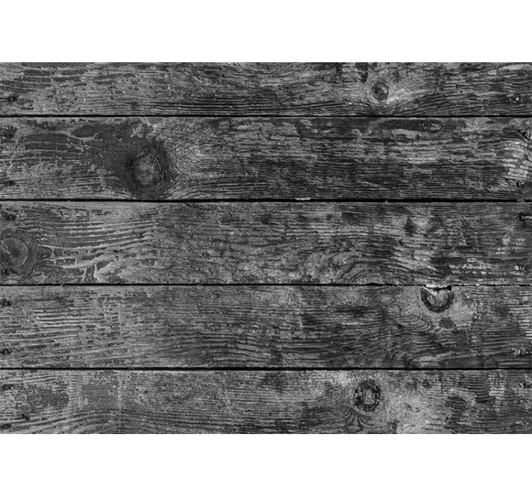 Stone wall mural rustic wooden planks - TenStickers