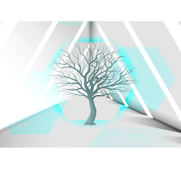 Tree mural with geometric tree design - TenStickers
