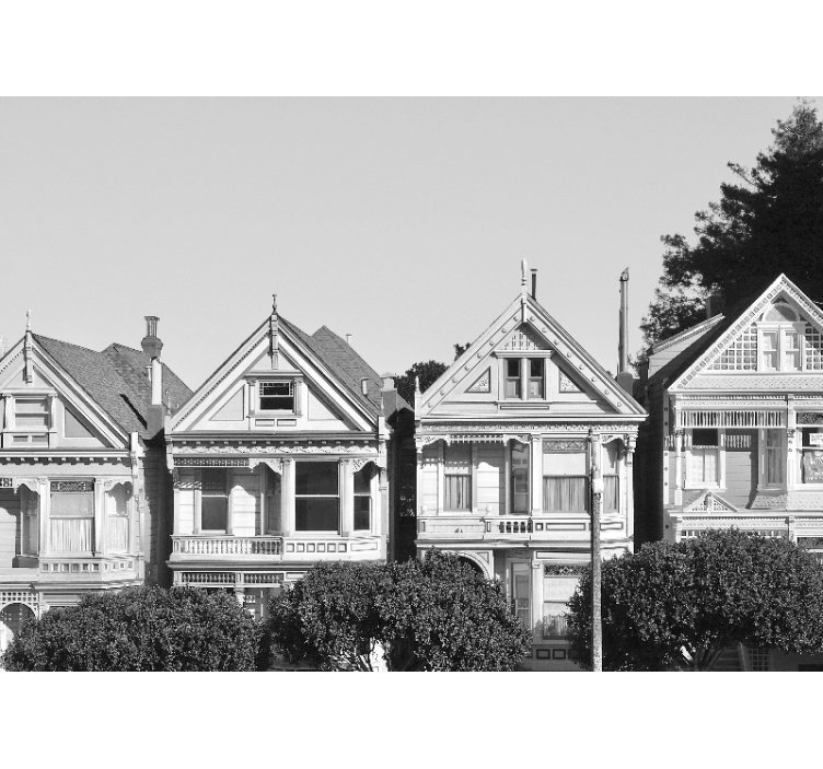 Victorian House Row city wall mural - TenStickers