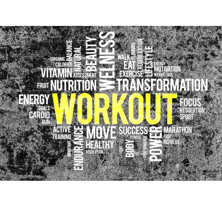 Workout fitness mind map phrase wall mural - TenStickers