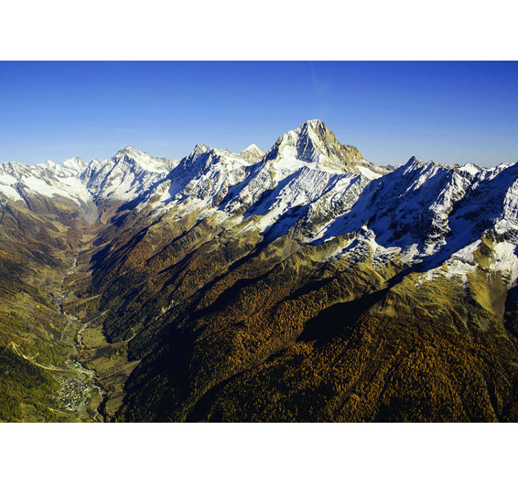 Landscape snow-capped mountains Wall Mural - TenStickers