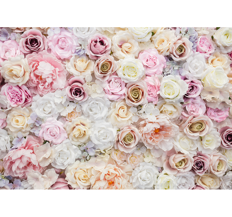 Flower mural delicate rose arrangement - TenStickers