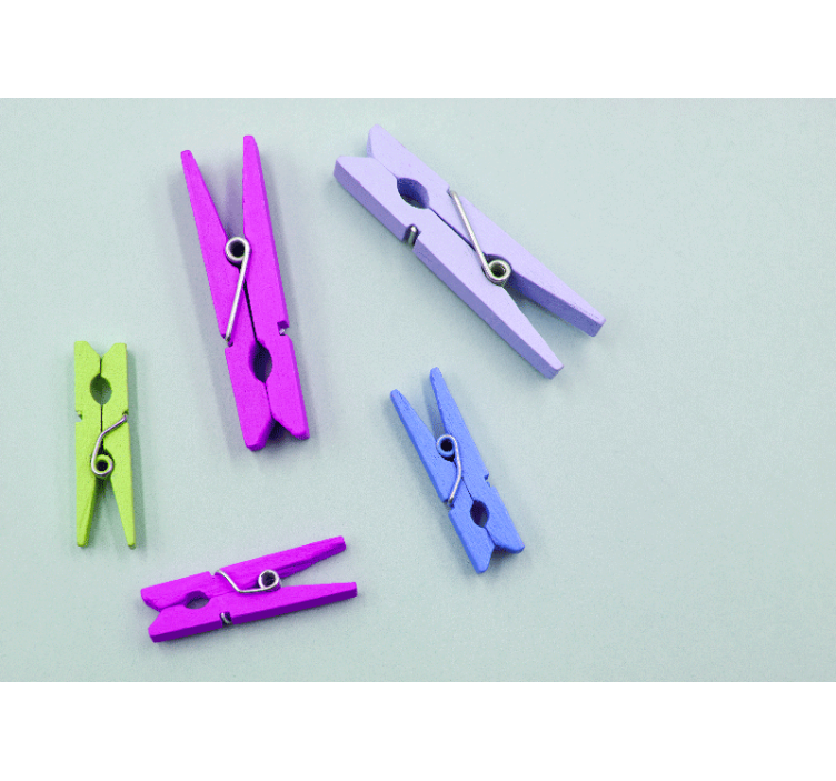 Colorful Clothespins Arrangement wall mural - TenStickers